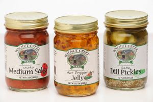 <b>Walnut Creek Foods Pickles, Jelly & Salsa Labels </b><br/>Custom Pickle labels, Jelly and Salsa Labels.